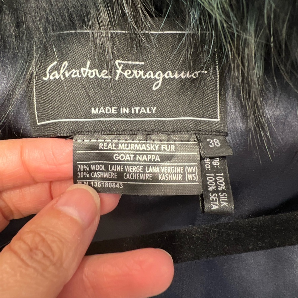 Ferragamo goat fur authentic